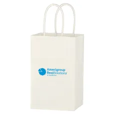 KRAFT PAPER WHITE SHOPPING BAG 