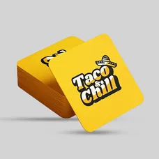 Custom Square Pulpboard Coaster - Printed Matte