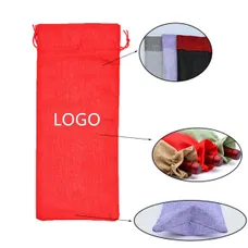 Wholesale Clear Jute Wine Bag with Drawstring Closure