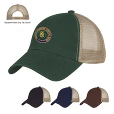 Washed Cotton Mesh Back Trucker Cap