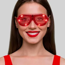 LED Red Slotted Glasses 