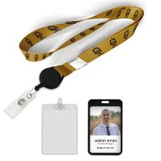 1/2" Polyester/Badge Reel/Metal Clip Lanyard Combo-A