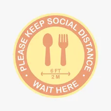 PLEASE KEEP SOCIAL DISTANCE KITCHEN FLOOR DECAL 