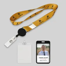 3/4" Polyester/Badge Reel Lanyard Combo