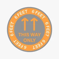 6 FEET APART THIS WAY ONLY FLOOR DECAL 