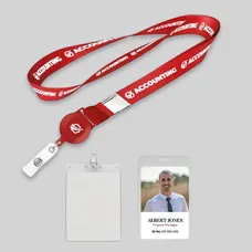 3/4 inch Polyester/Badge Reel/Metal Clip Lanyard Combo-B