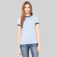 Bella Women's Heather Jersey Ringer T-Shirt - Dark/All