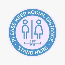 PLEASE KEEP SOCIAL DISTANCE PEOPLE FLOOR DECAL 