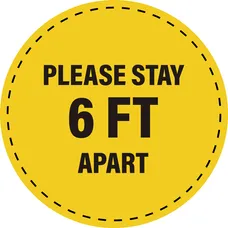 PLEASE STAY 6 FEET APART FLOOR DECAL 
