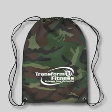 Budget Custom Simply Camo Drawstring Tote Bag