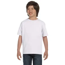 Hanes Youth Heavyweight 100% Cotton Tee - White/Neutral