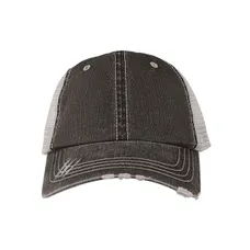 Washed Herringbone Cotton Twill Trucker Cap