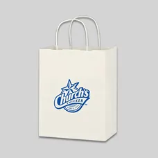 KRAFT PAPER WHITE SHOPPING BAG