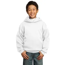 Port and Company Youth Pullover Hooded Sweatshirt - White/Neutral