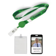 Polyester/Badge Reel Lanyard Combo-B