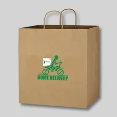 Budget Custom Kraft Paper Brown Shopping Bags - 14-x-15