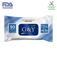 90-COUNT ANTIBACTERIAL WET WIPES IN RESEALABLE POUCH 