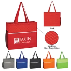 NON-WOVEN WAVE DESIGN TOTE BAG 