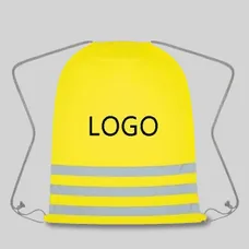 Three Strips Reflective Safety Drawstring Bag 