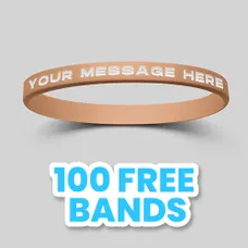 1/4 inch Color Filled Debossed Wristband 