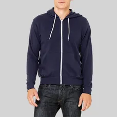 Bella   Canvas Unisex Poly-Cotton Fleece Full-Zip Hoodie - Dark/Colors