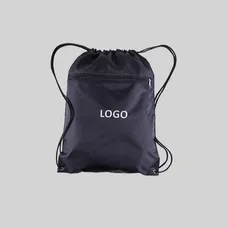 Drawstring Bags with Front Zipper Pocket - BG