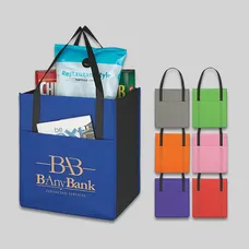 NON-WOVEN SHOPPERS POCKET TOTE BAG