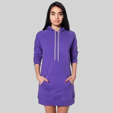 American Apparel Women's California Fleece Raglan Hoody Dress - Dark/Colors