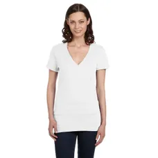 Bella Ladies' 4.2 oz. Jersey Deep V-Neck T-Shirt - Dark/All