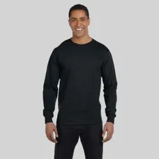 Hanes Heavyweight Cotton Long Sleeve Tee - Dark/Color