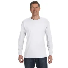 Gildan Heavyweight Cotton Long Sleeve Tee - White/Neutral