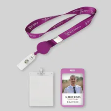 Polyester/Badge Reel Lanyard Combo-A