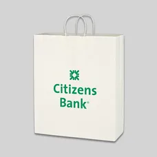 KRAFT PAPER WHITE SHOPPING BAG-16