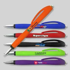 Halcyon Rubberized Click Pen - Full Color Digital(