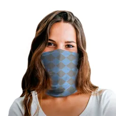 Blue Plaid Polyester Gaiter