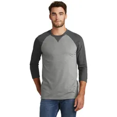 New Era Sueded Cotton 3/4-Sleeve Baseball Raglan Tee - Dark/All