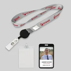 5/8 inch Polyester/Badge Reel Lanyard Combo-A
