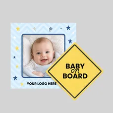 2-in-1 Square Car Magnet w/Picture Frame