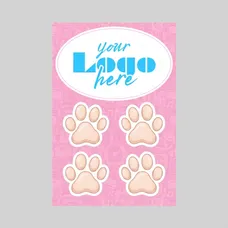 2 in 1 Oval Car Magnet with 4 Paw Prints