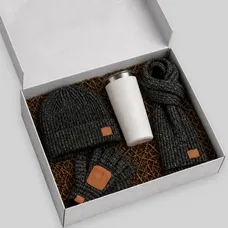 Winter Gift Set – Hat, Gloves, Scarf & 22 oz Copper Tumbler