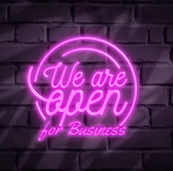Custom We’re Open For Business Neon Signs