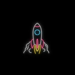 Custom Rocketship Neon Signs