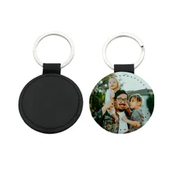 Custom Circle Leather Keychains