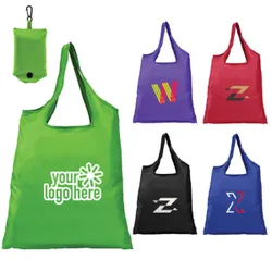 Custom Polyester Foldaway Shopping Tote Bags