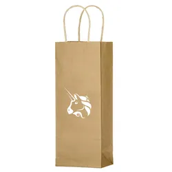 Custom Natural Kraft Paper Wine Tote Bags