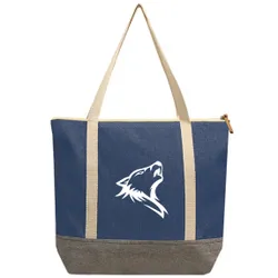 Custom Printed Denim Zip Tote Bags