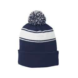 Custom Sport-Tek® Stripe Pom Pom Beanie