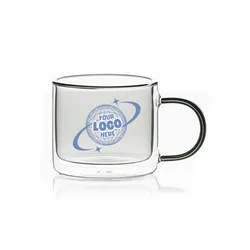 6 oz Double-Layer Transparent Glass Cup