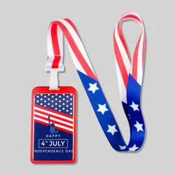 Custom US Flag Lanyard with Aluminium Holders
