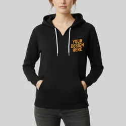 J America Ladies' Sydney Brushed V-Neck Hooded Sweatshirt